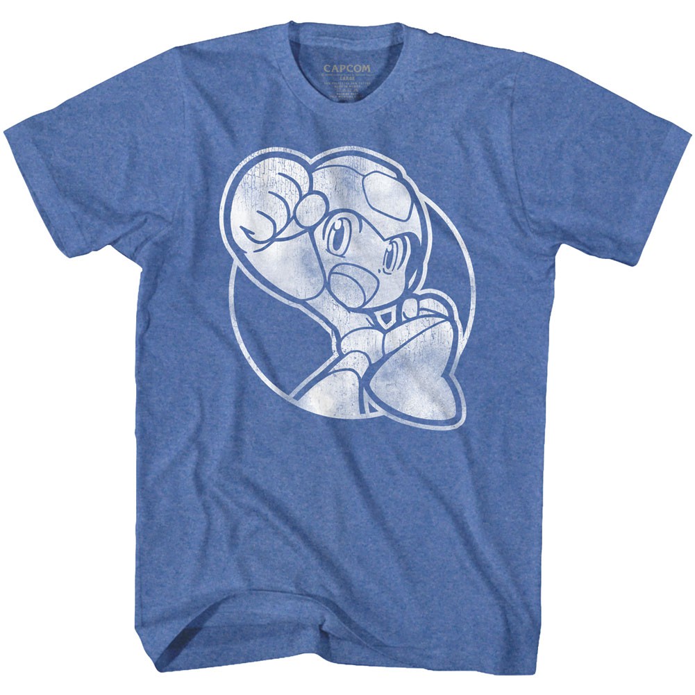 Mega Man Icon Logo Men's Blue T-Shirt