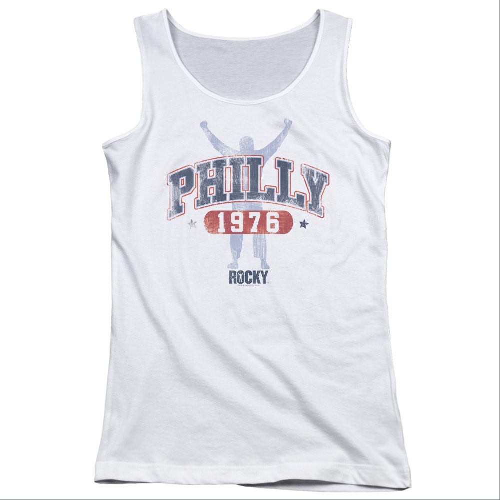 Rocky Philly 1976 White Juniors Tank Top