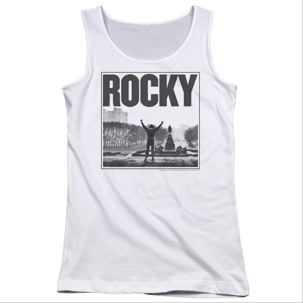 Rocky Top Of Stairs White Juniors Tank Top