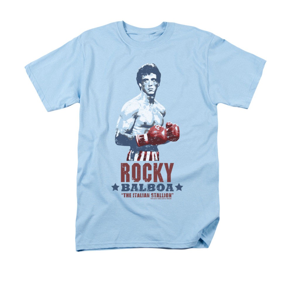 Rocky Balboa Stars Blue Tee Shirt