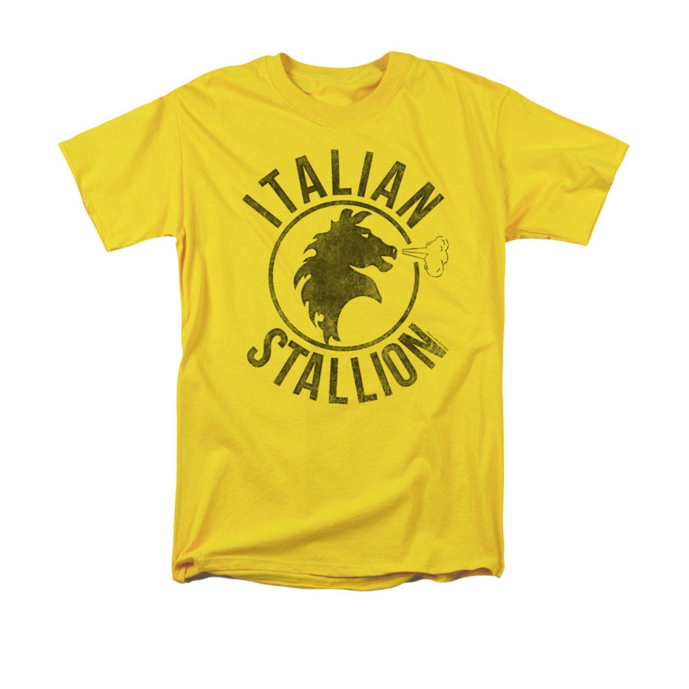 Rocky Italian Stallion Horse Yellow T-Shirt