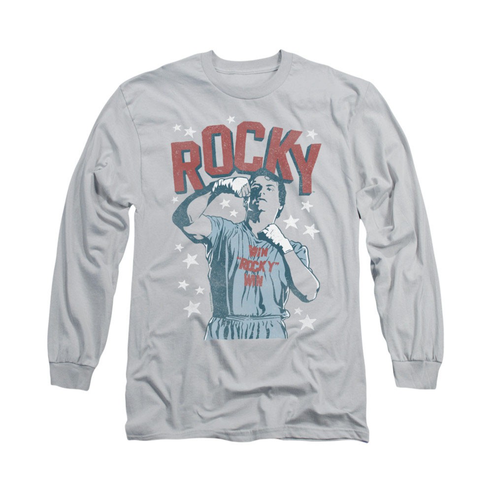 Rocky In Training Gray Long Sleeve T-Shirt