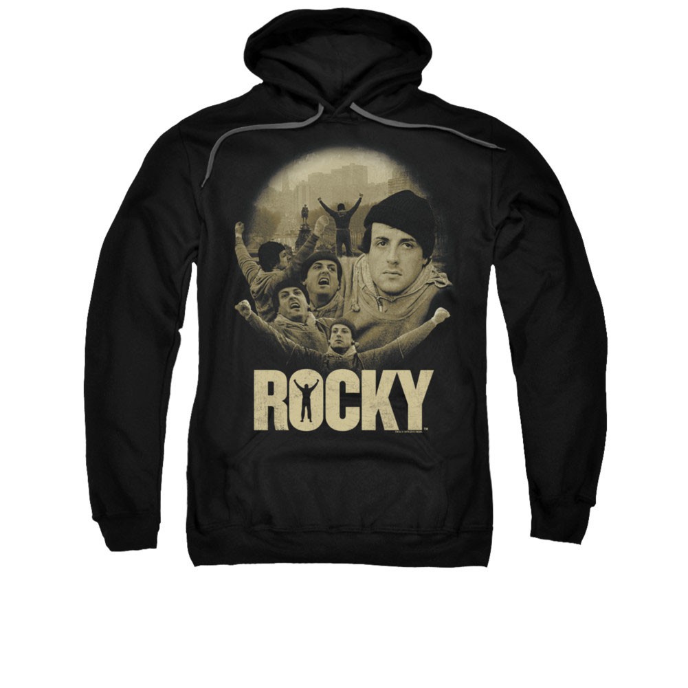 Rocky Feeling Strong Black Pullover Hoodie