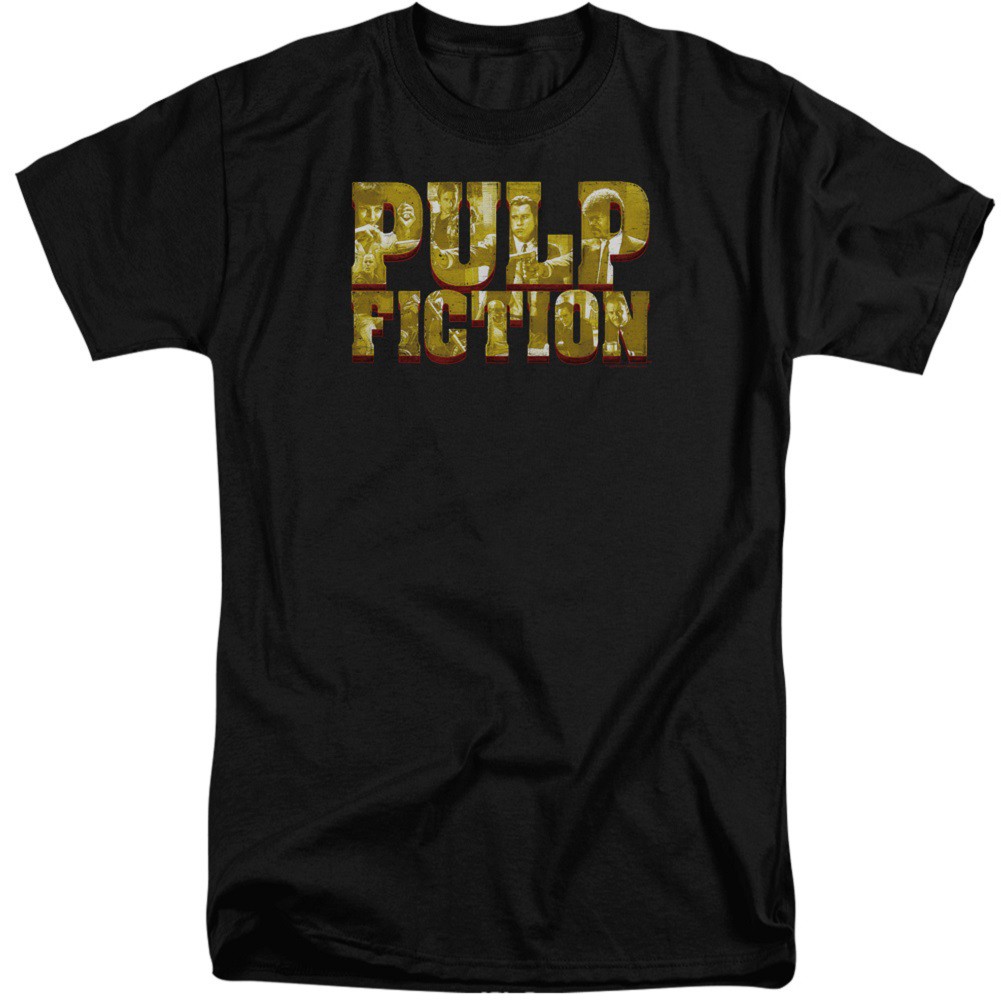 Pulp Fiction Text Logo Men's Black T-Shirt