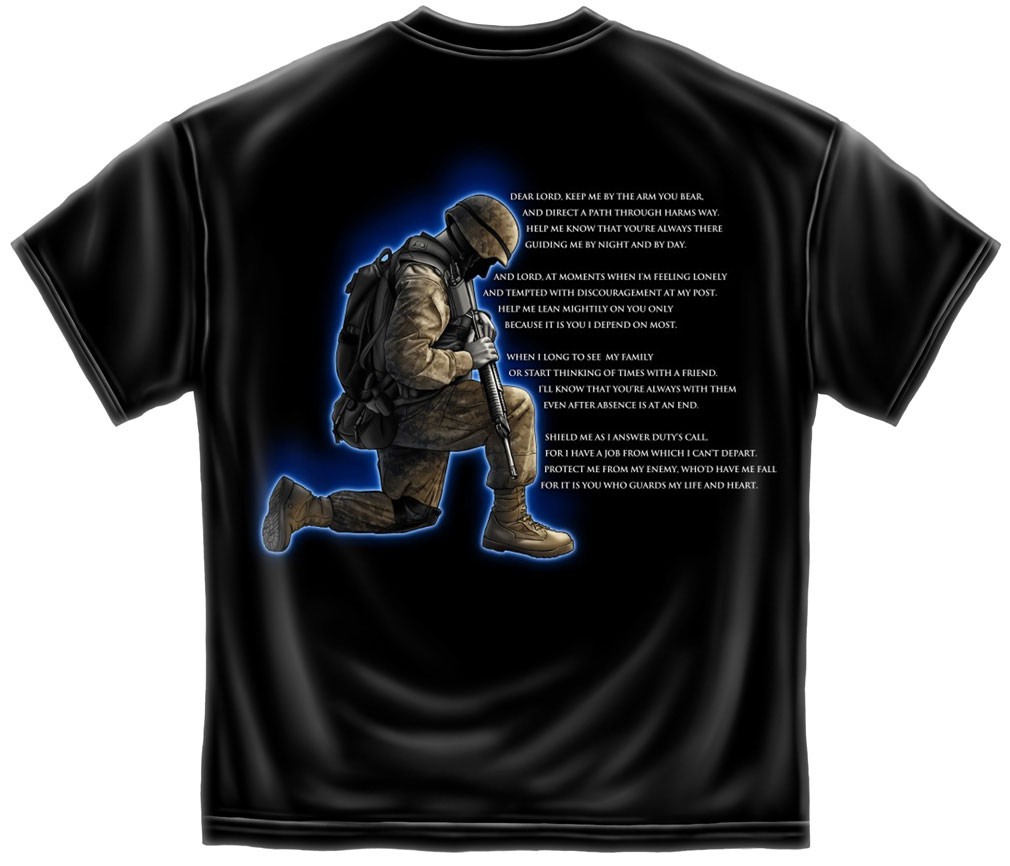 Army Prayer Patriotic Tee Shirt - Black