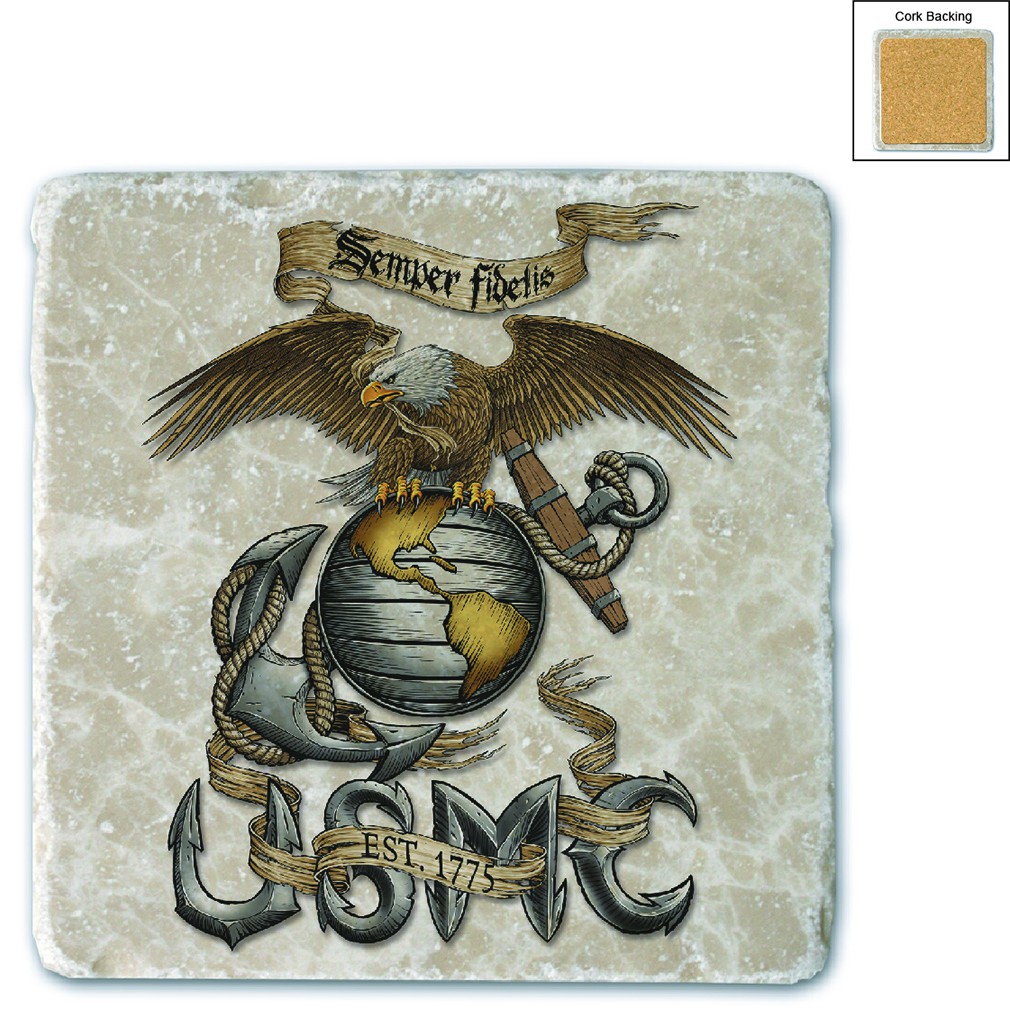 Marines Eagle USMC Stone Coaster