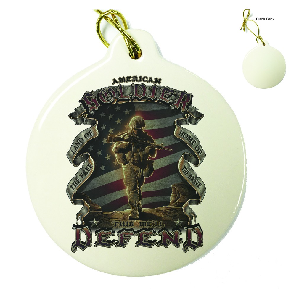 US Army American Soldier Porcelain Ornament
