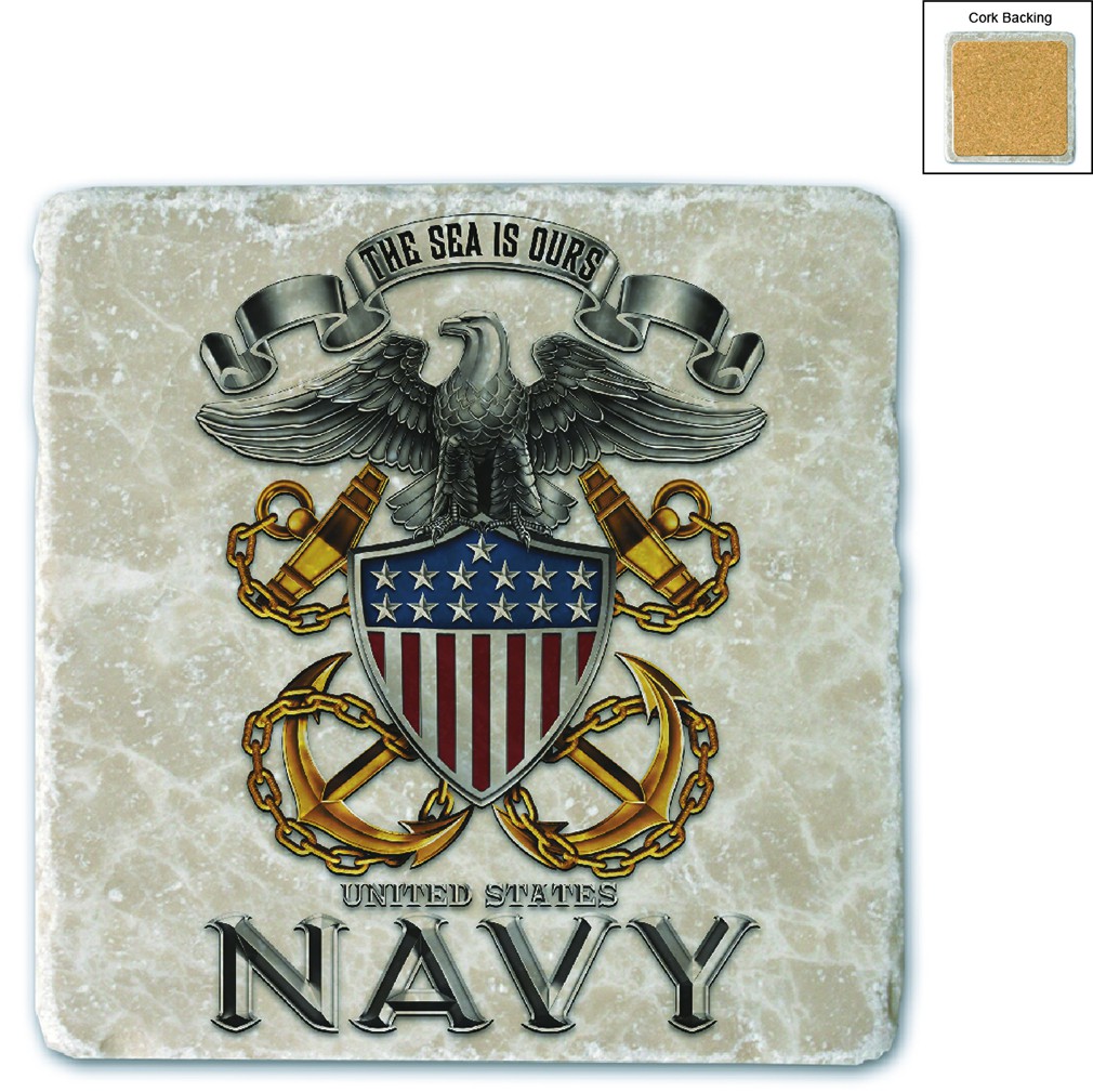 US Navy Full Print Eagle Stone Coaster
