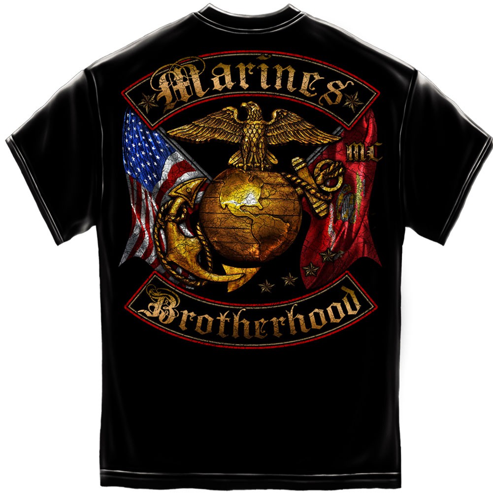 Marines Brotherhood Foil Black T-Shirt