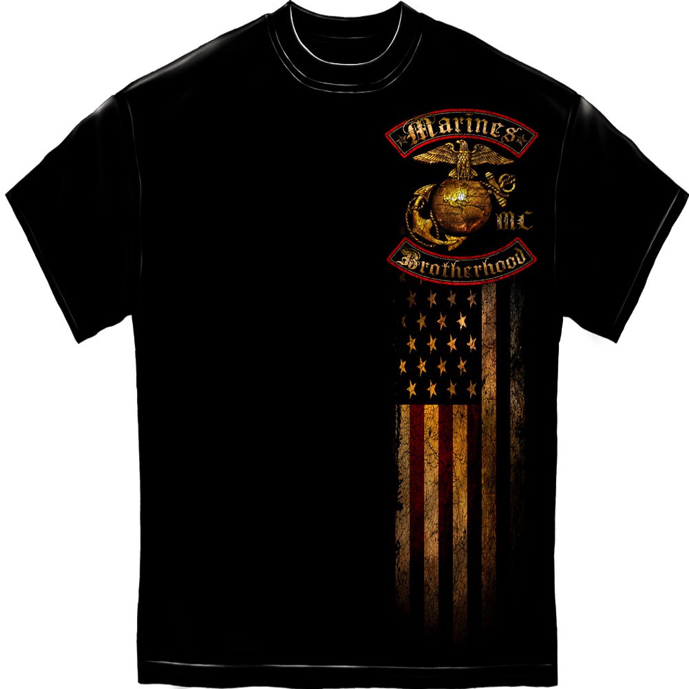 Marines Brotherhood Foil Black T-Shirt