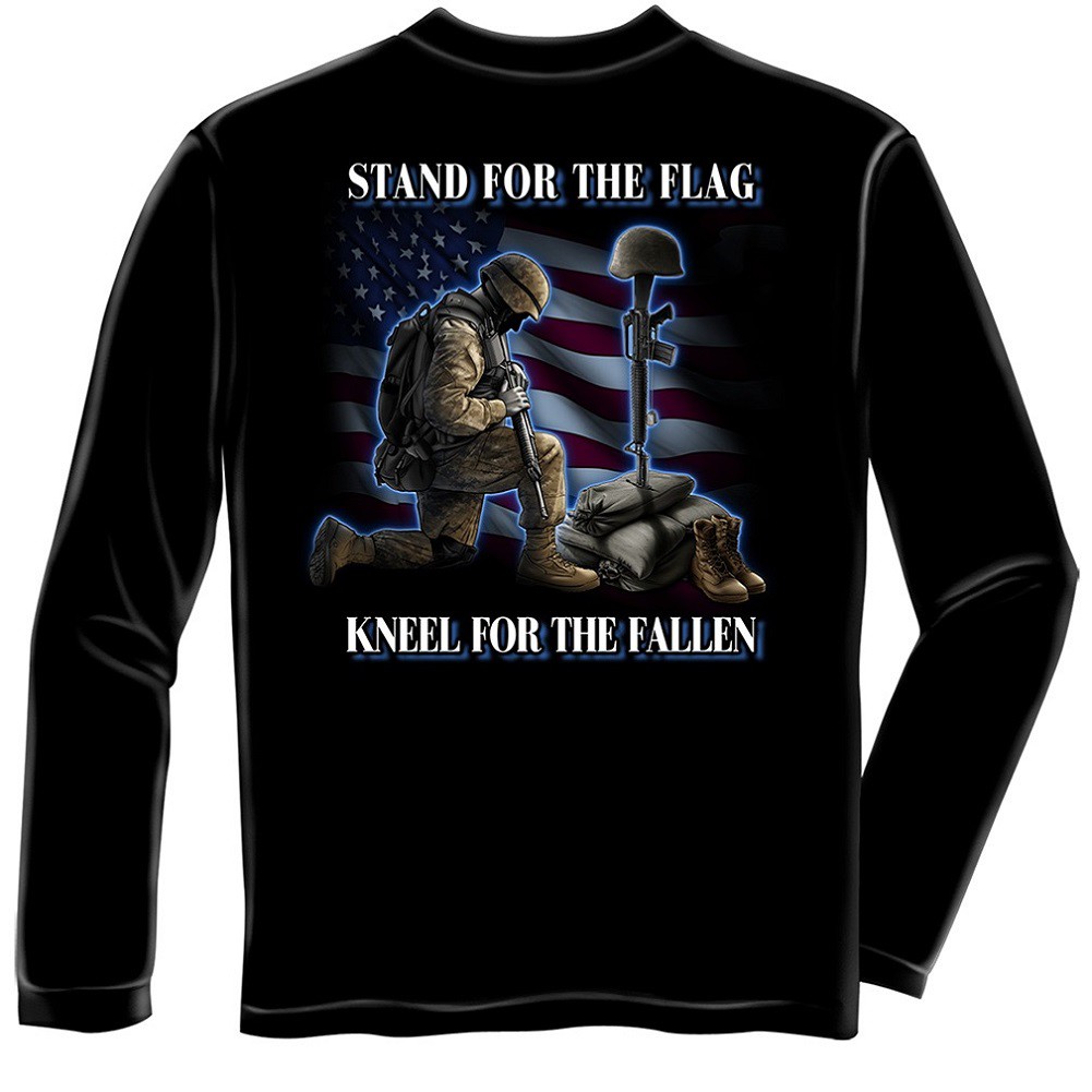 Stand For The Flag Kneel For The Fallen Long Sleeve Tshirt
