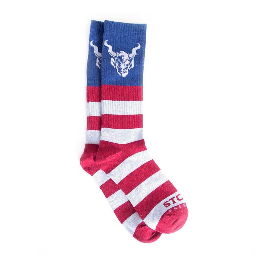 Stone Brewing Red White And Blue Socks