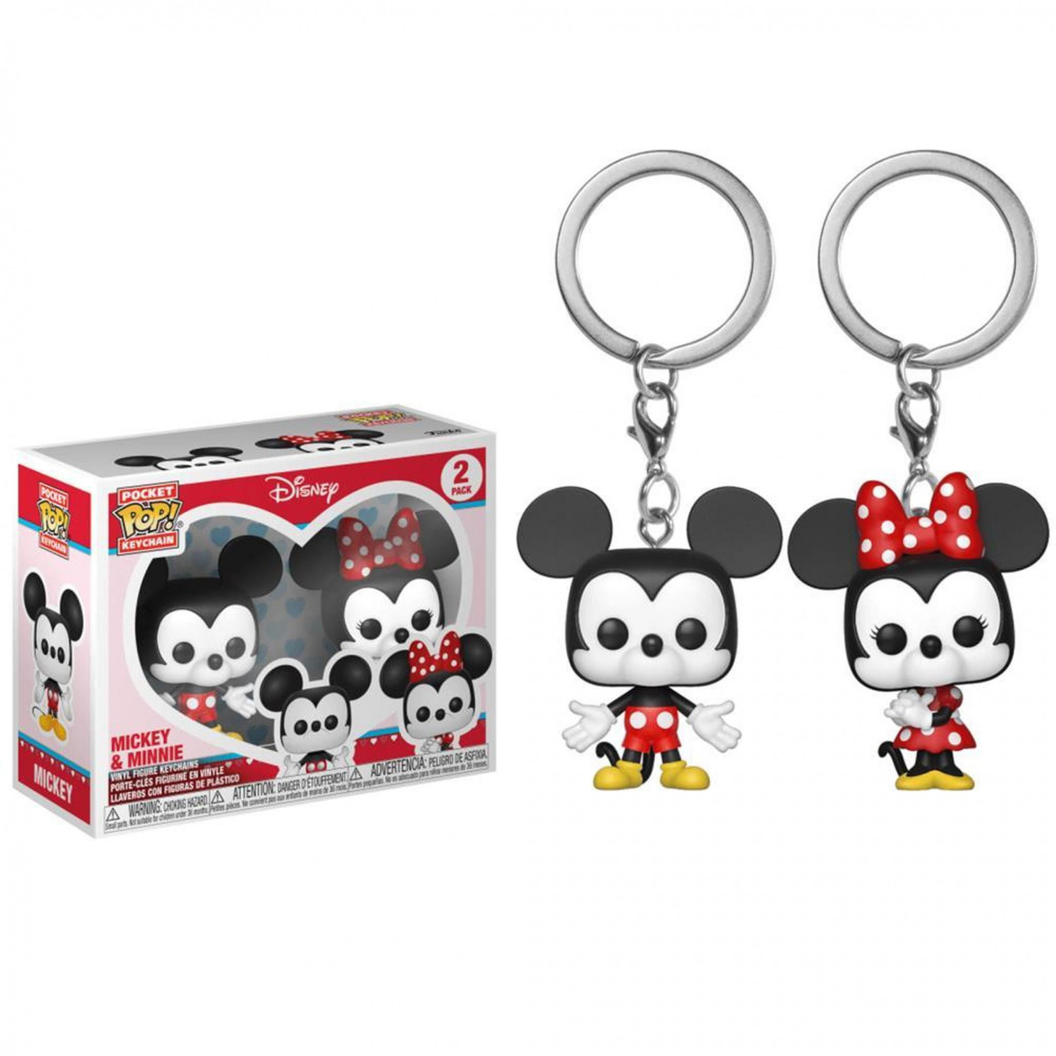 Mickey and Minne Funko Pop Pocket Keychain 2-pack