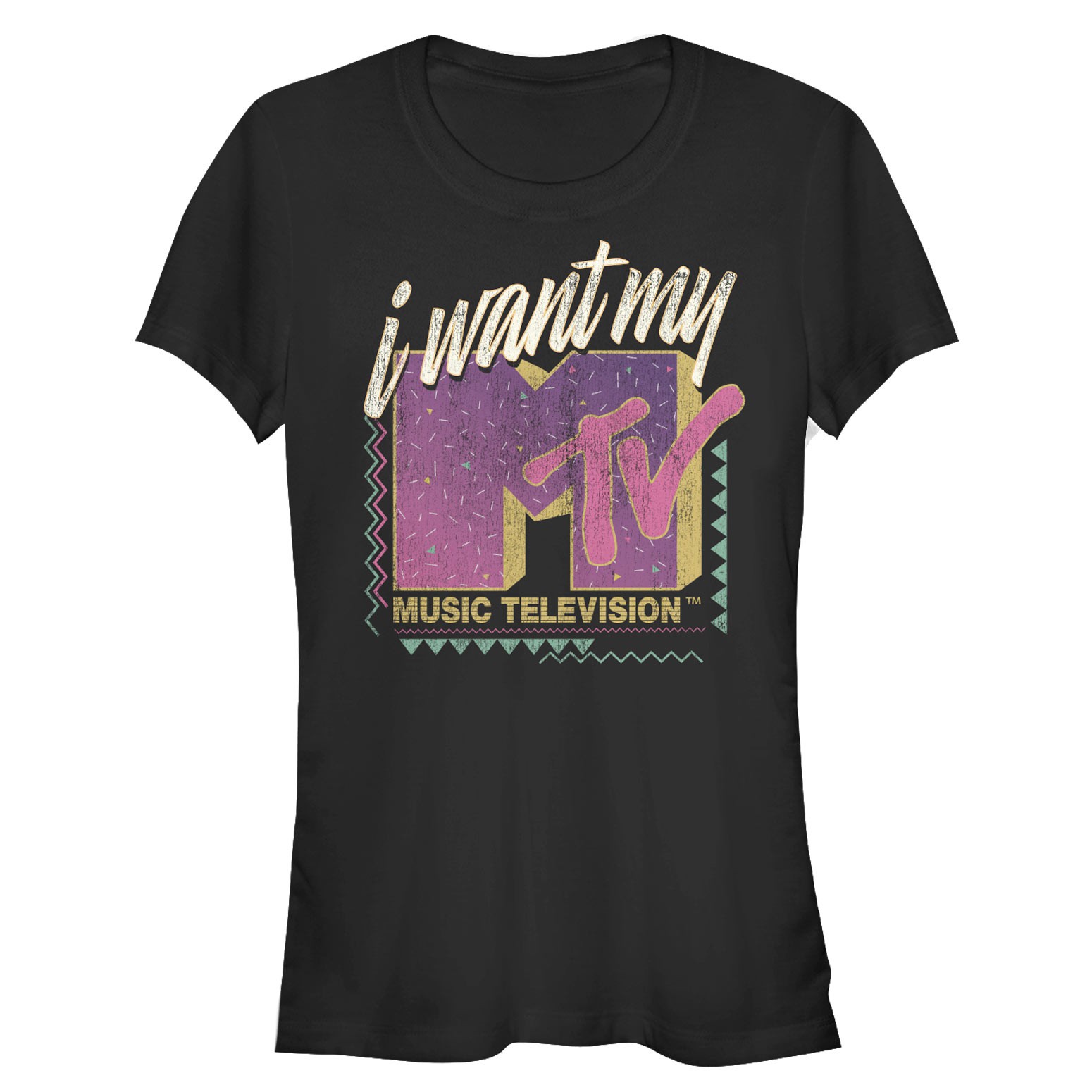 MTV I Want My MTV Ladies Black Tee Shirt