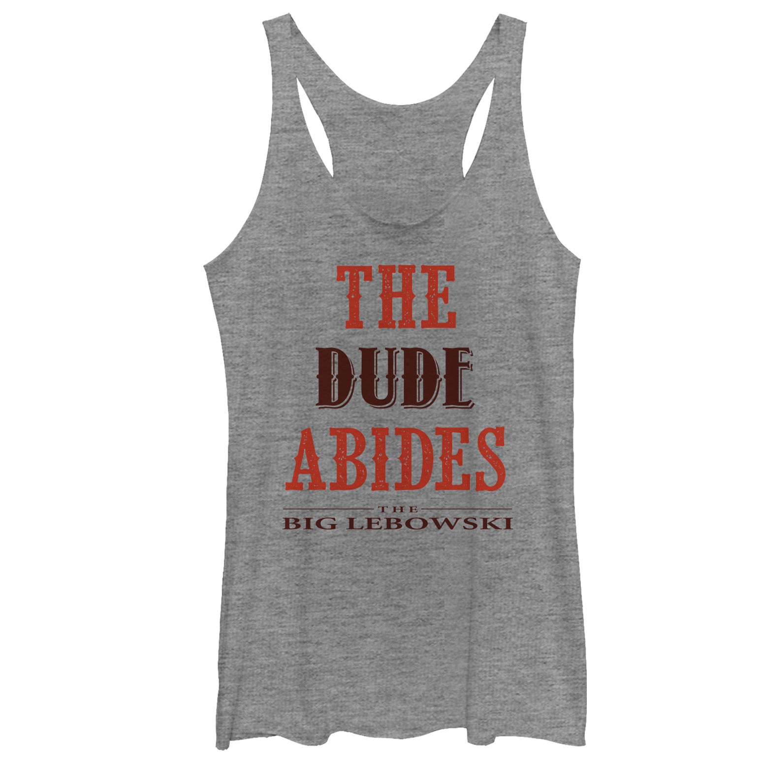 Big Lebowski The Dude Abides Ladies Grey Tank Top