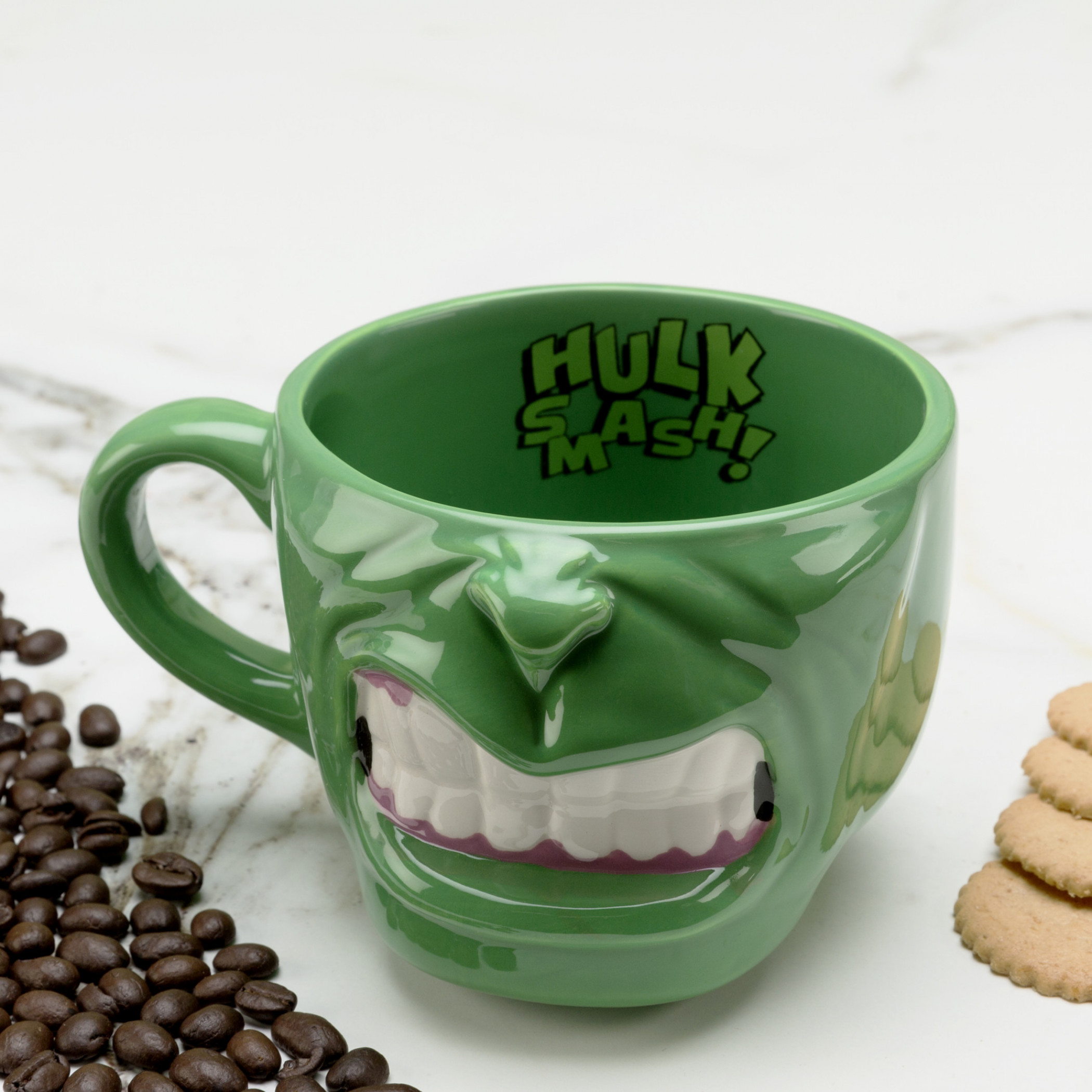 Marvel Comics Hulk Half Face Sculpted Mug