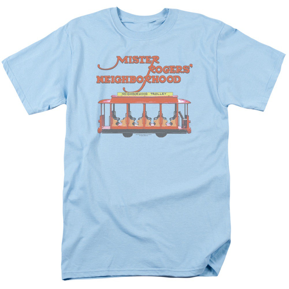 Mister Rogers Neighborhood Trolly Men's Blue T-Shirt