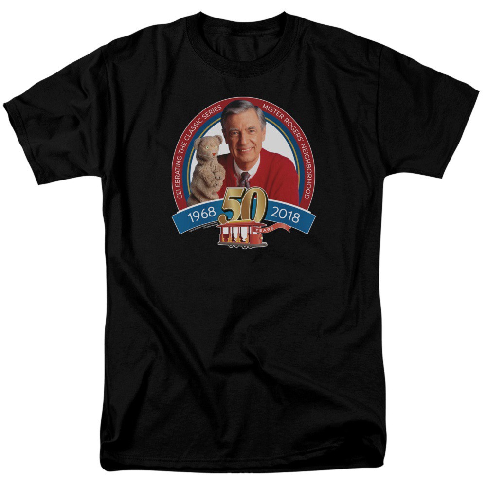 Mister Rogers Neighborhood 50 Years Men's Black T-Shirt