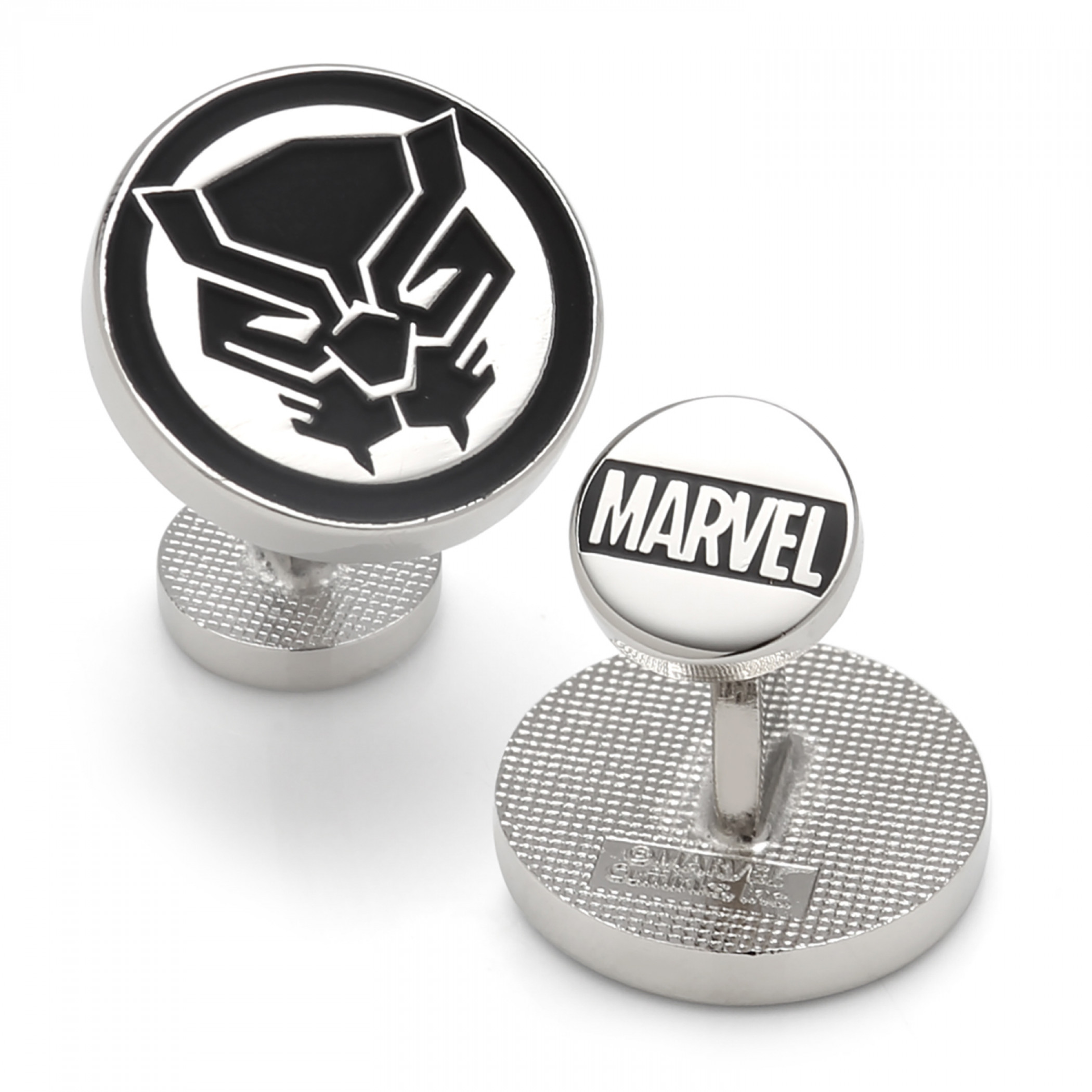 Black Panther Mask Silver Cufflinks