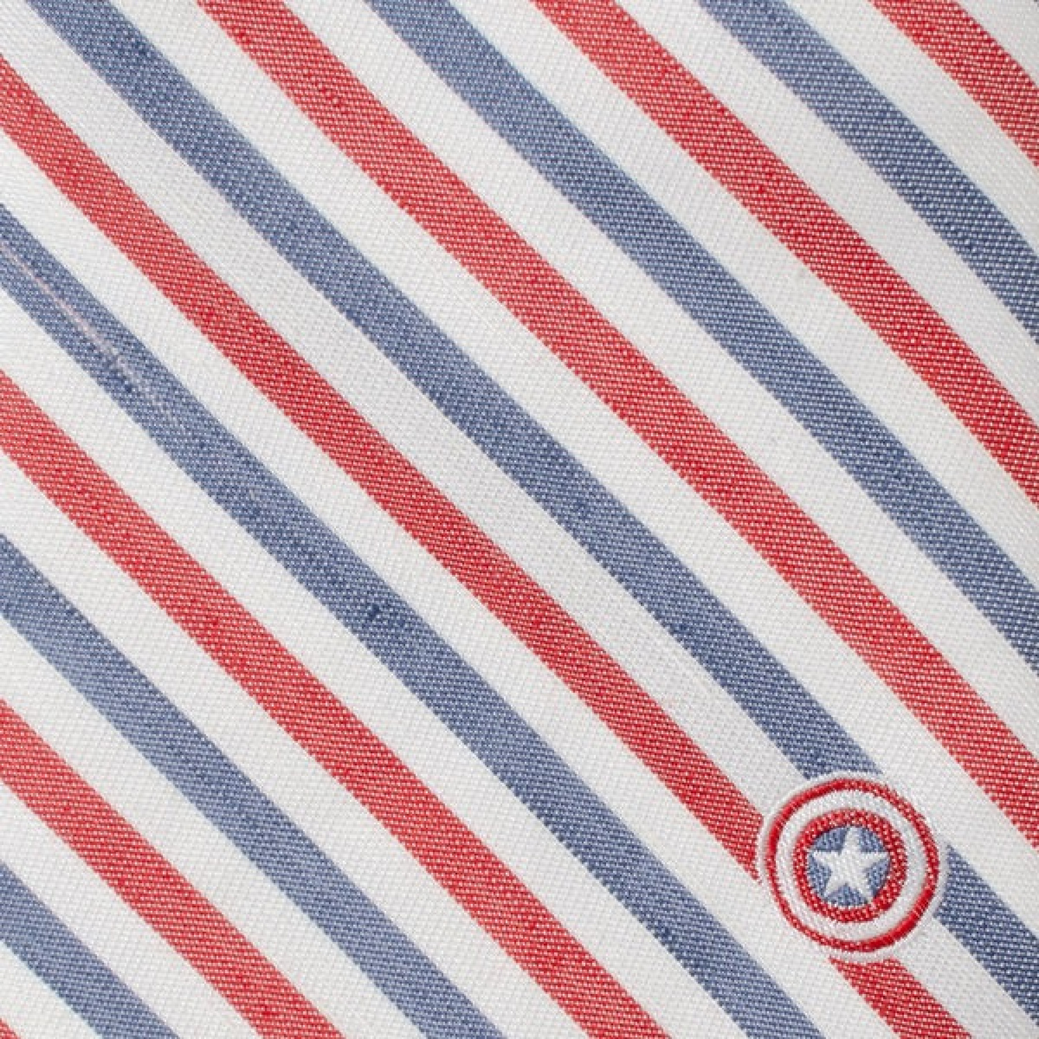 Captain America Striped White Men's Tie