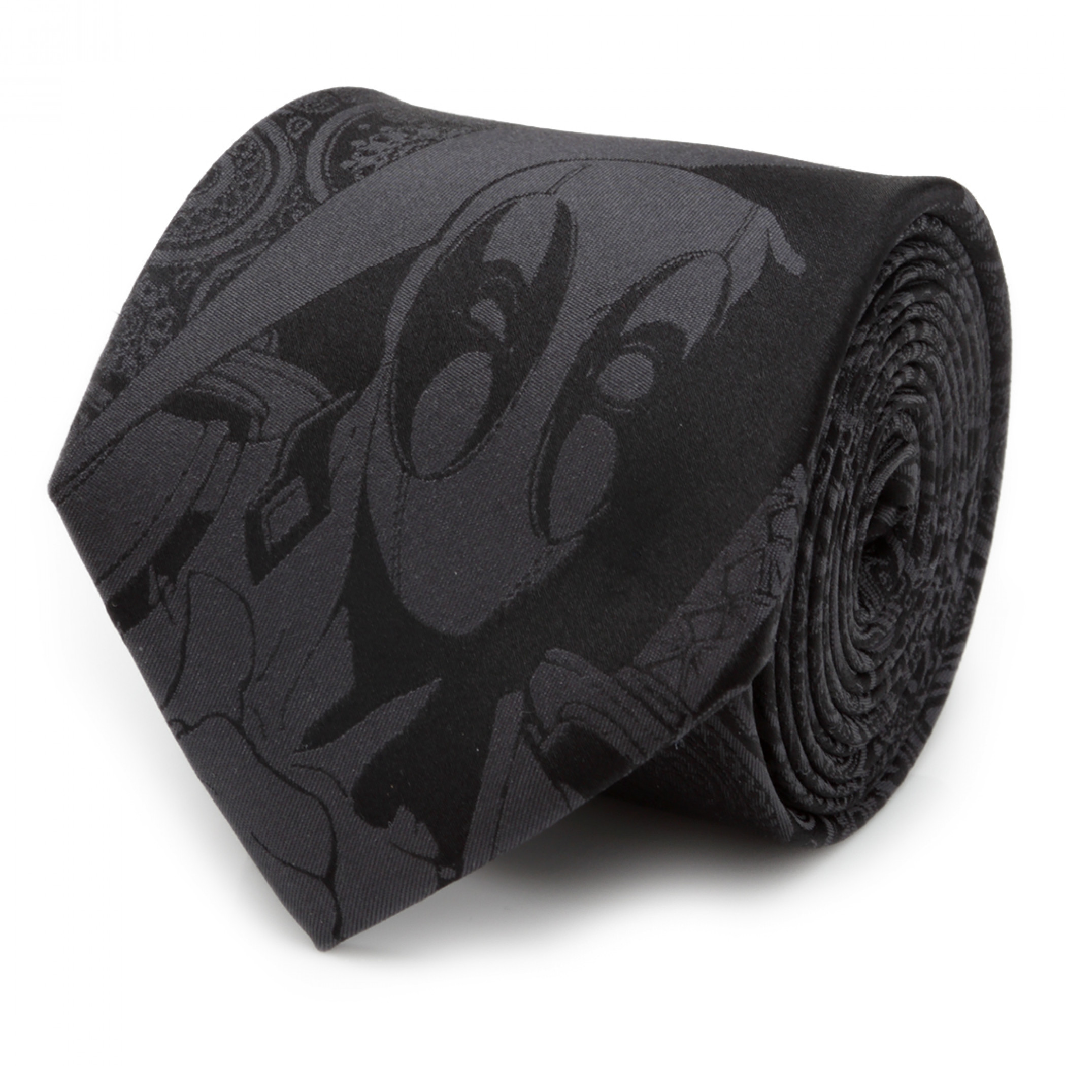 Deadpool Hidden Paisley Black Silk Men's Tie