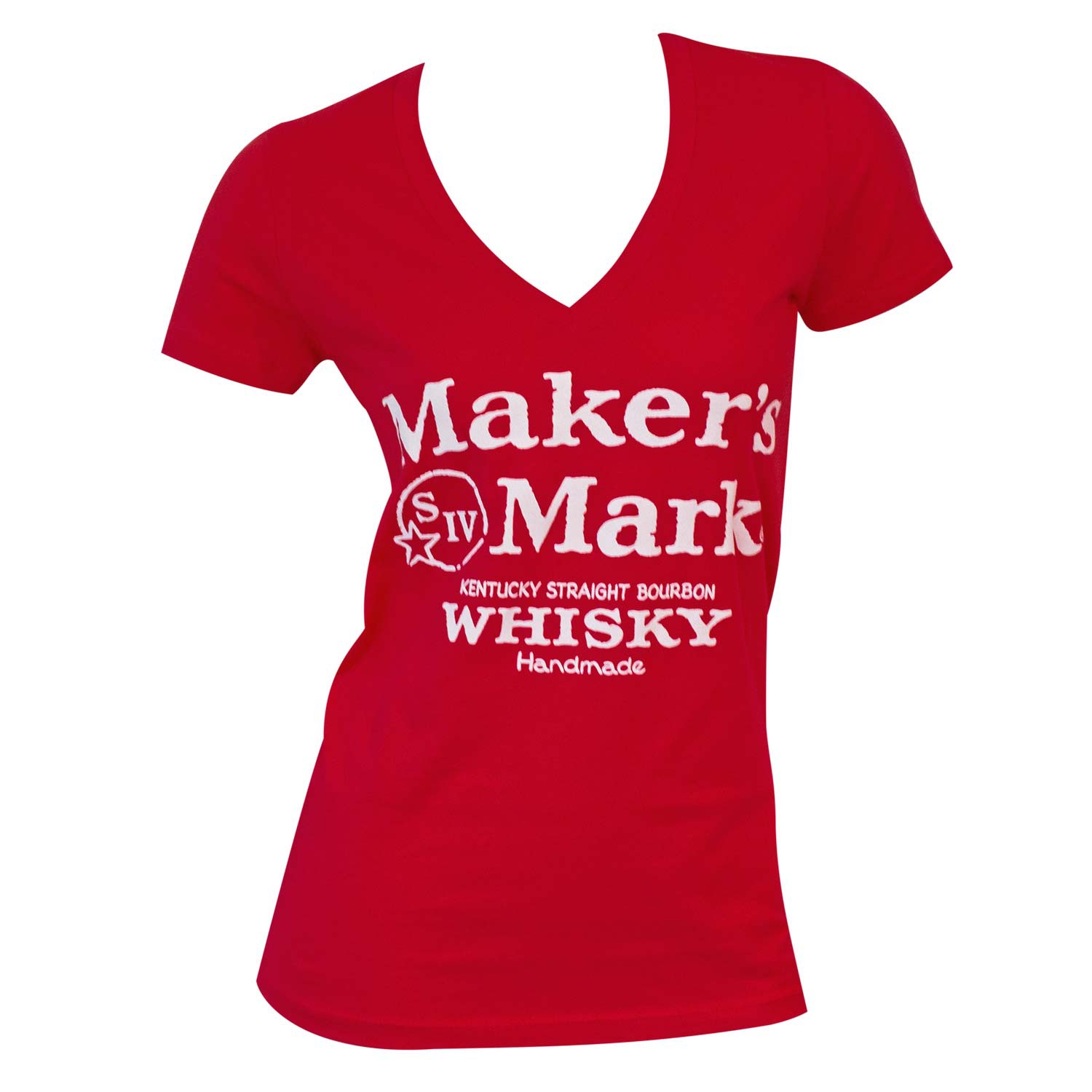 Women's Maker's Mark Red V-Neck T-Shirt