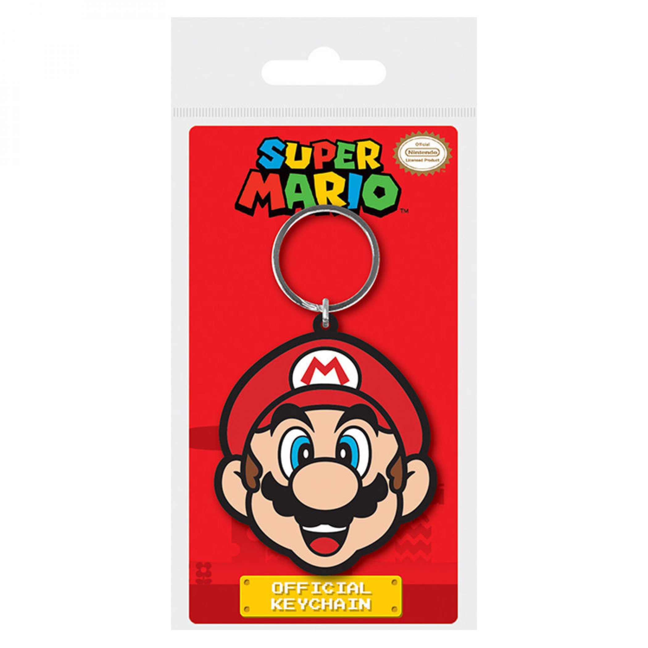 Super Mario Bros Face Rubber Keychain