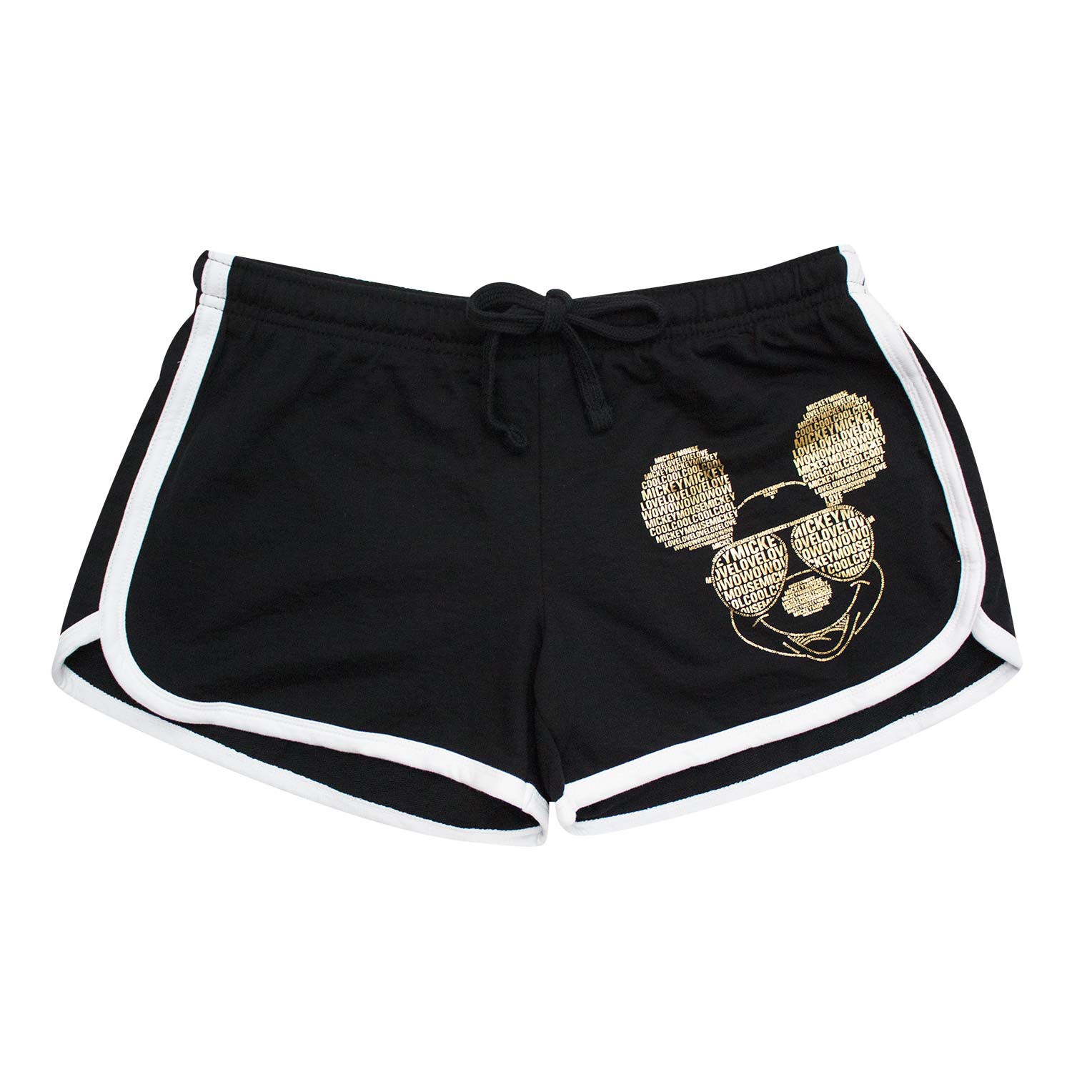Mickey Mouse Gold Foil Women's Black Beach Shorts