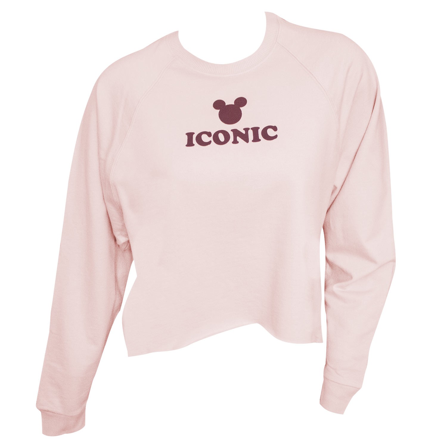 Mickey Mouse Iconic High Low Women's Pink Raglan Sweatshirt