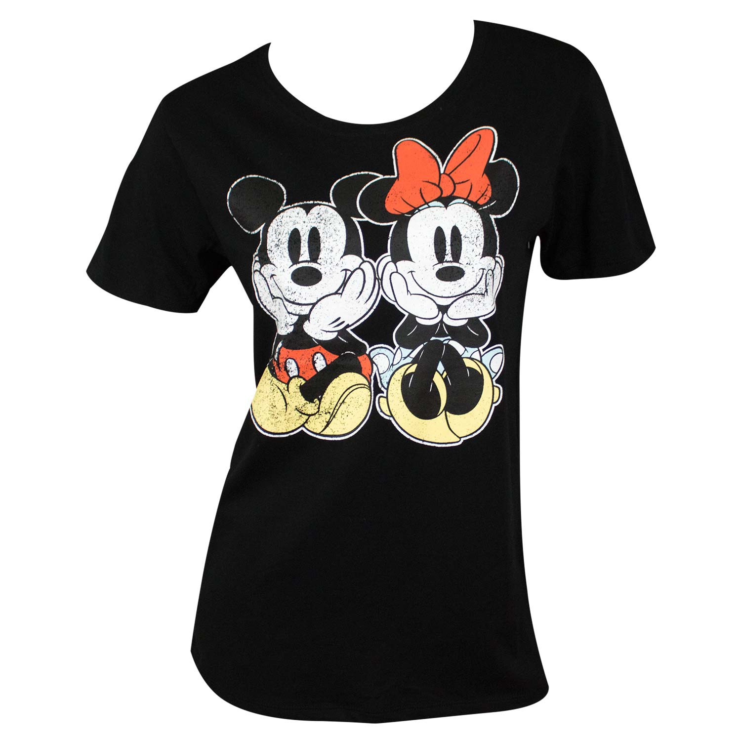 New Disney Juniors Girls I Love Minnie & Mickey Mouse T Shirt White or Black 