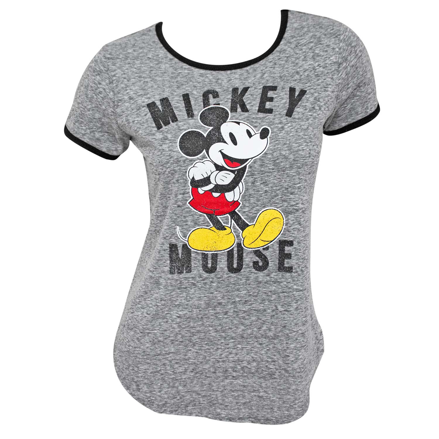 Mickey Mouse Classic Women's Gray Ringer T-Shirt