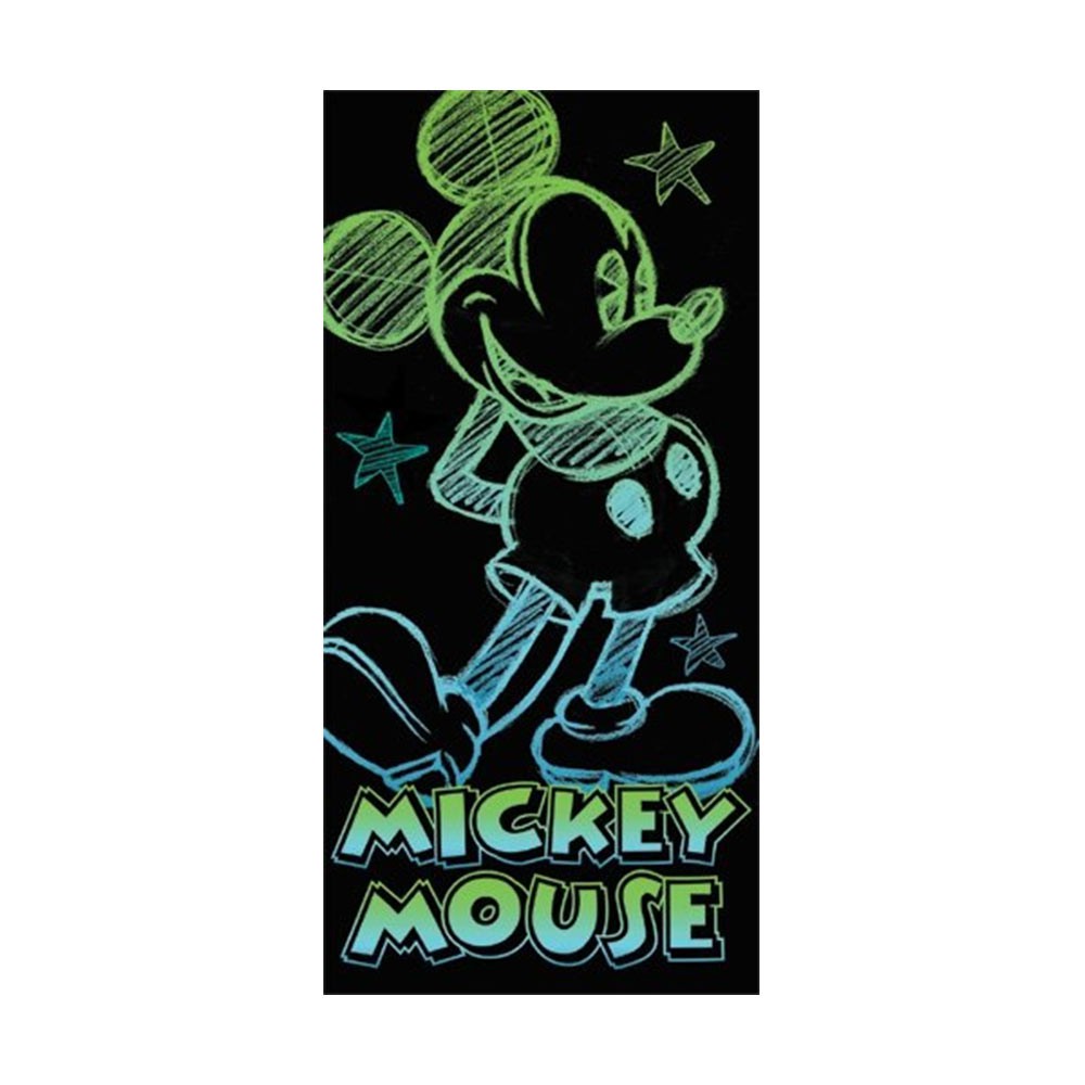 Disney Mickey Mouse Glow 28x58 Black Beach Towel