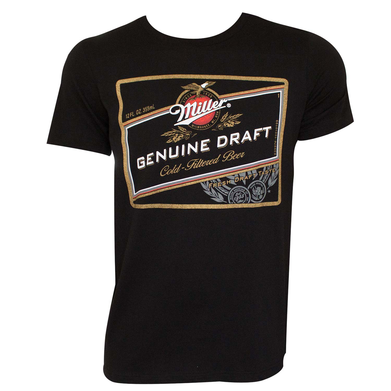 Miller Genuine Draft Logo Black Tee Shirt