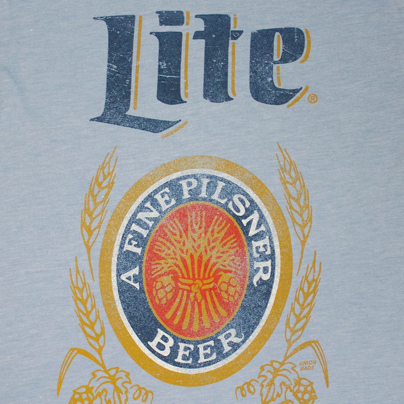 Miller Lite Classic Logo Men's Light Blue T-Shirt