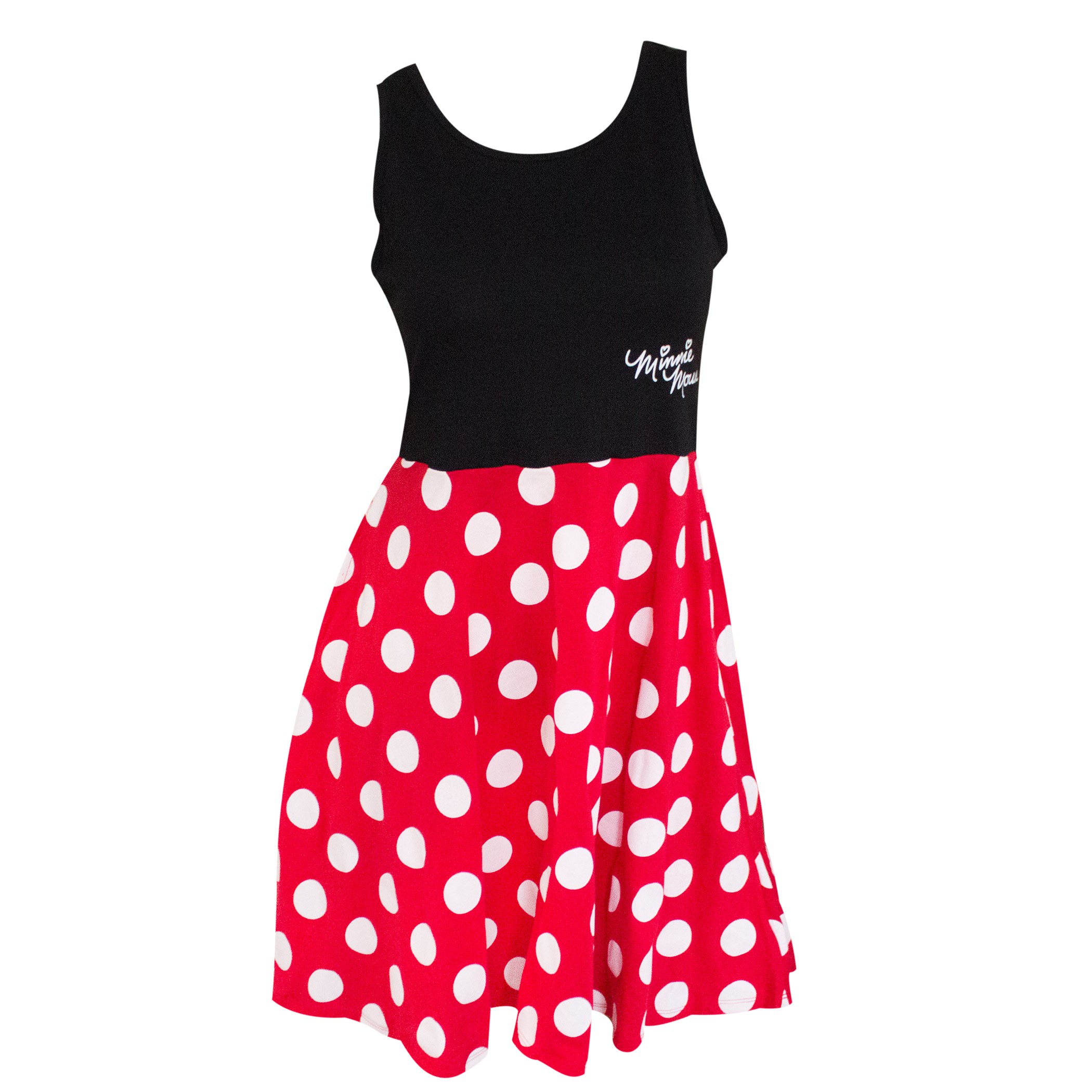 Minnie Mouse Women's Black And Red Polka Dot Dress
