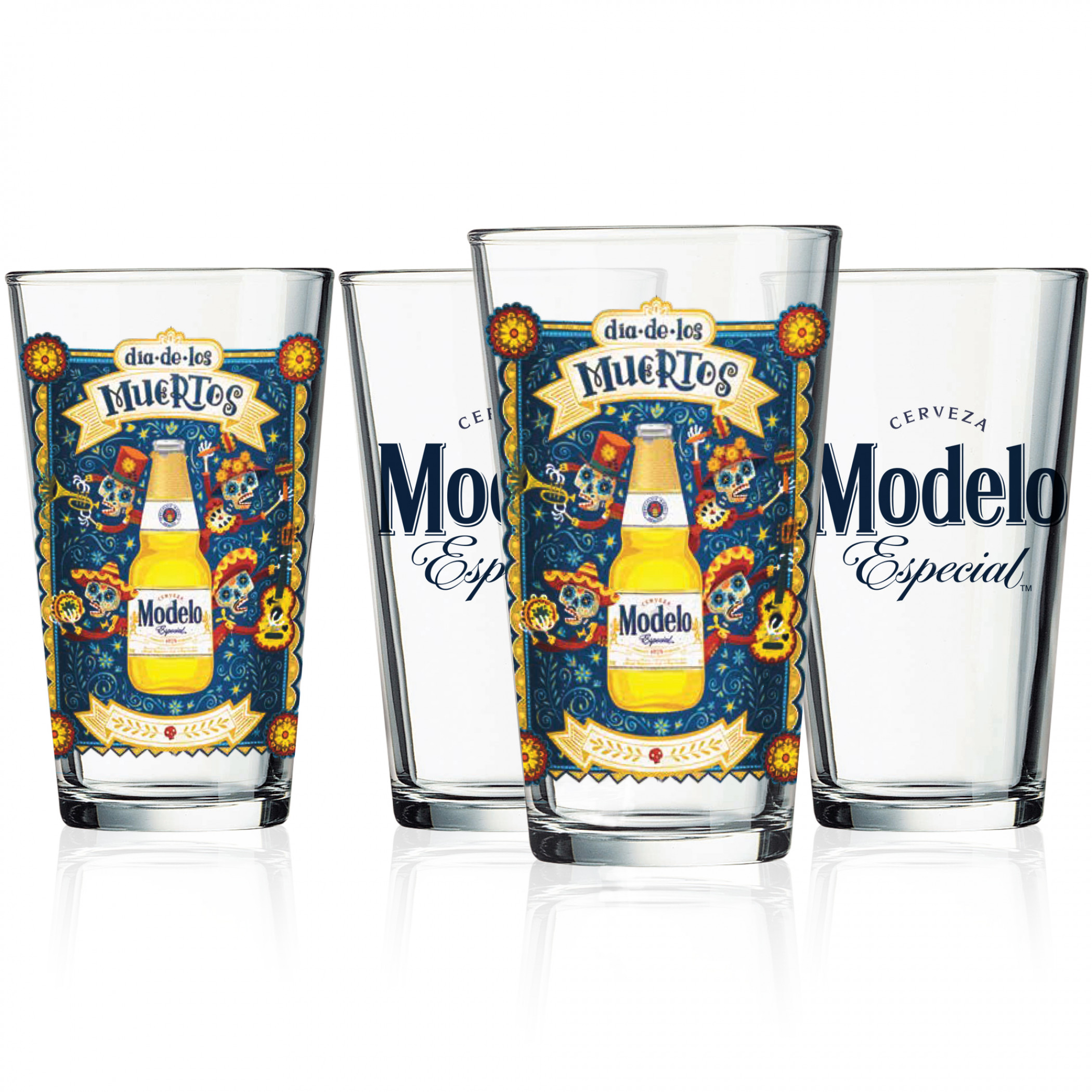 Modelo Especial Día de Muertos 4-Pack Pint Glass Set