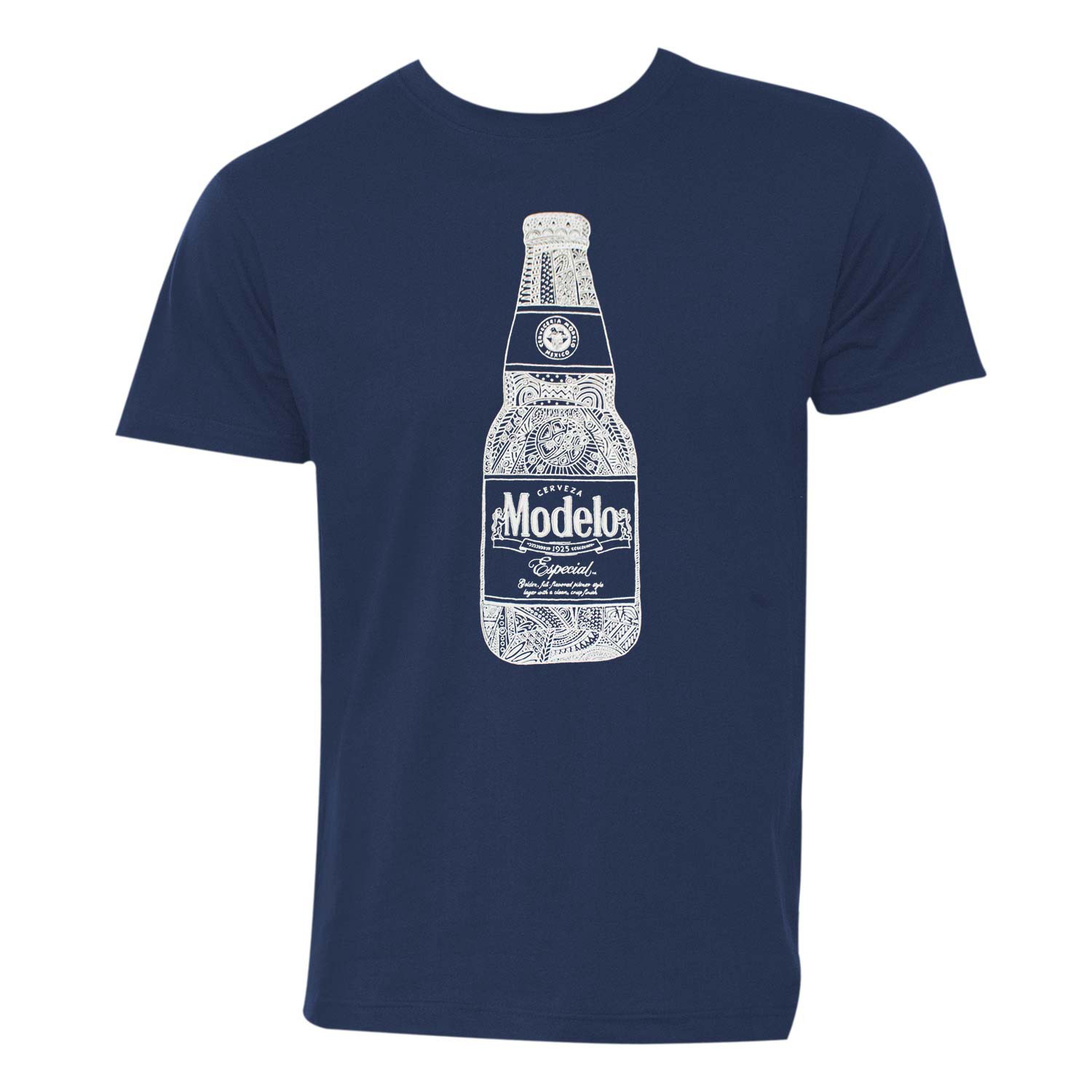 Modelo Line Art Bottle Men's Navy Blue T-Shirt