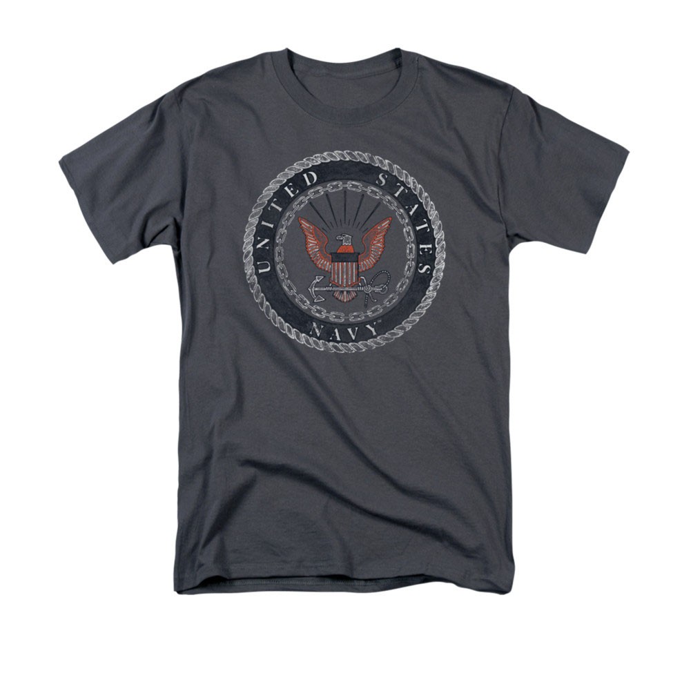 US Navy Rough Emblem Gray T-Shirt
