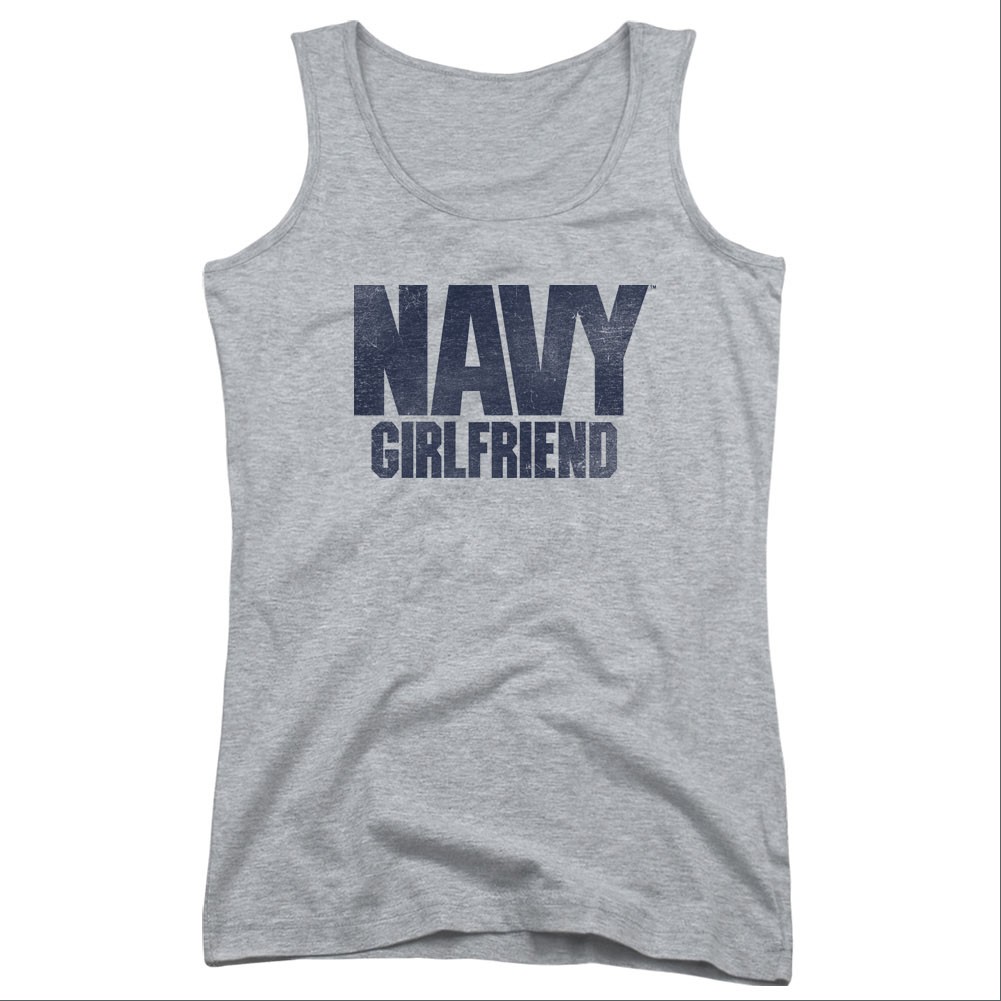 US Navy Girlfriend Gray Juniors Tank Top
