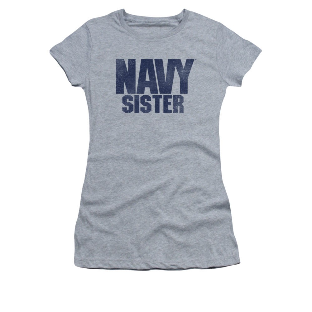 US Navy Sister Gray Juniors T-Shirt