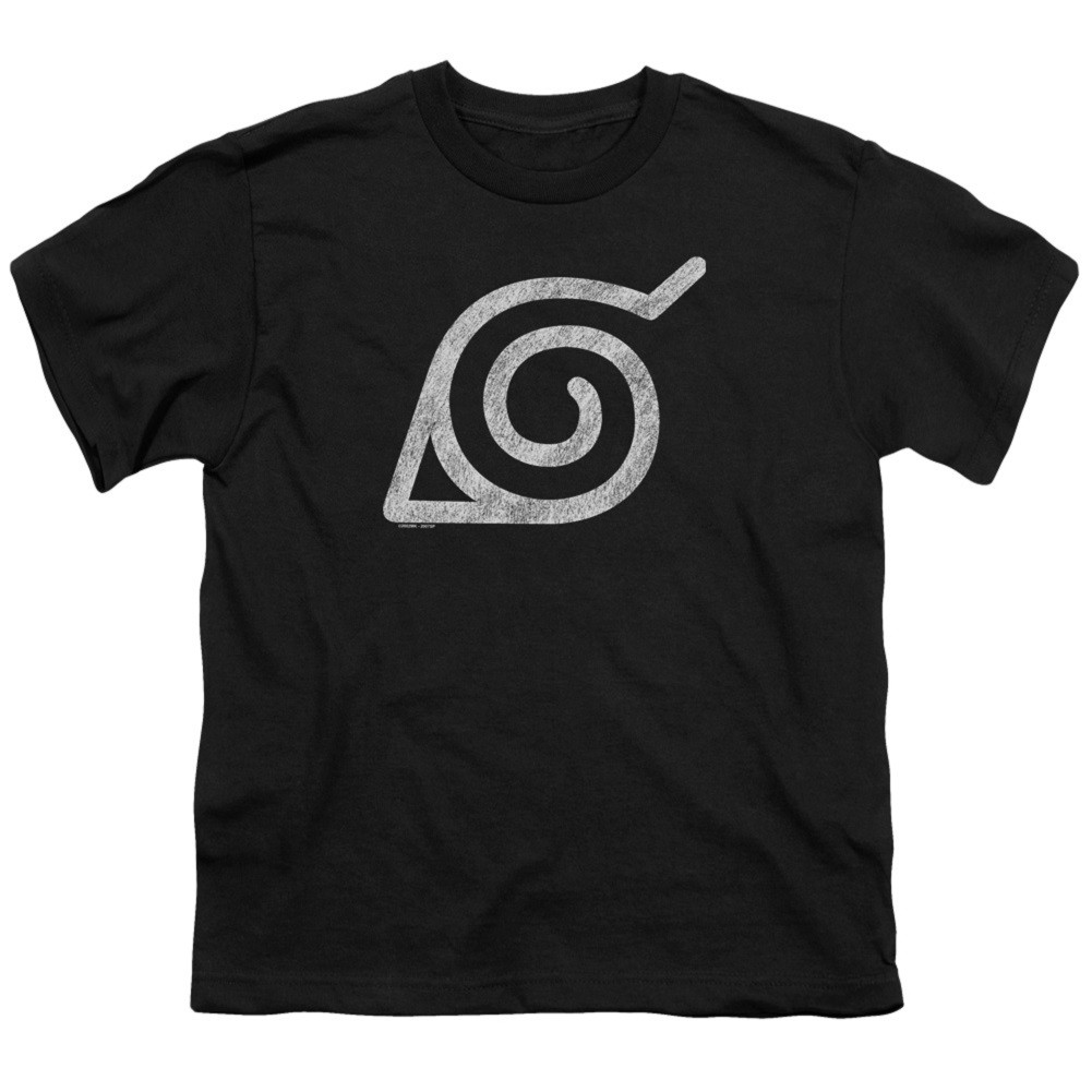 Naruto Leaves Symbol Black Youth Tshirt