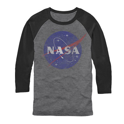 NASA Long Sleeve Men's Grey Raglan Shirt
