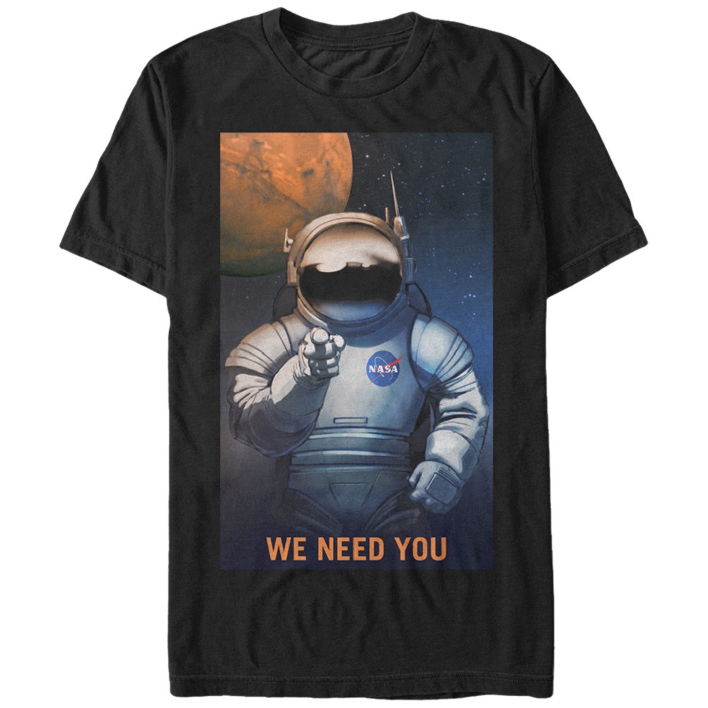 NASA We Need You Men's Black T-Shirt