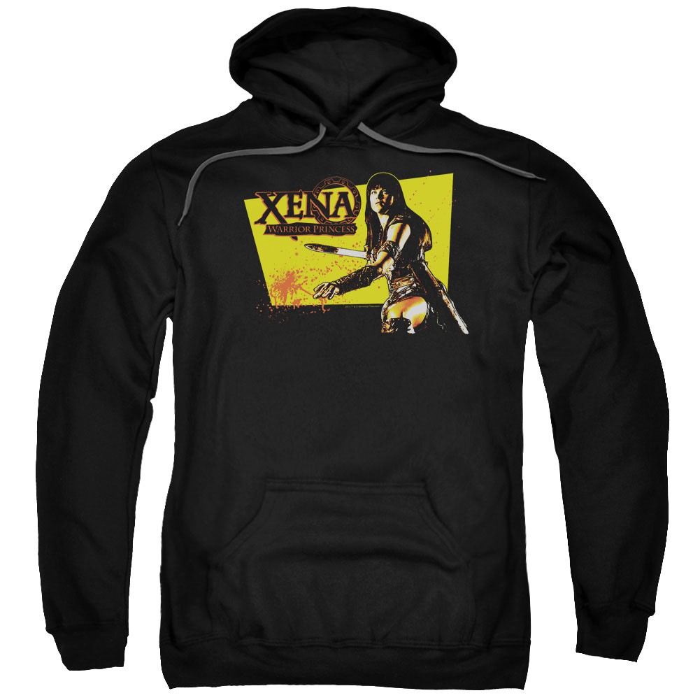 Xena Cut Up Black Pullover Hoodie