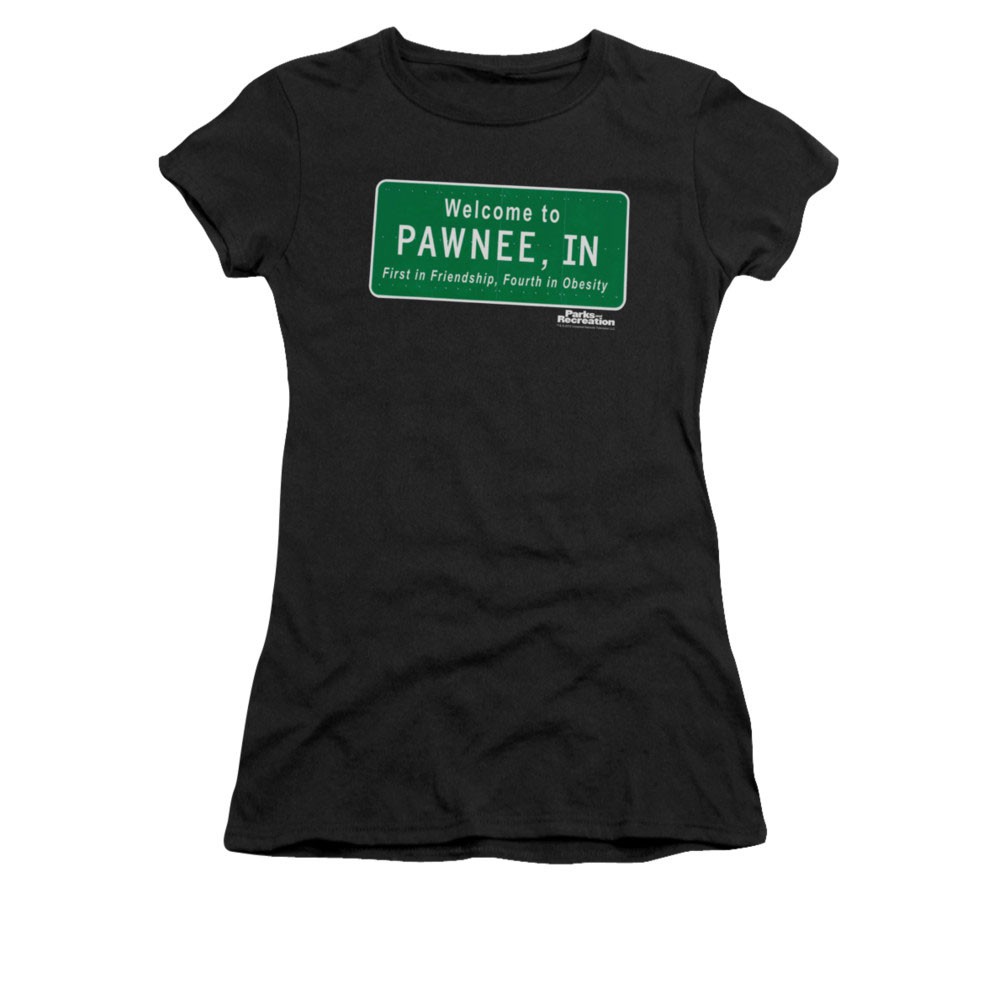Parks And Recreation Pawnee Sign Juniors Tee Shirt
