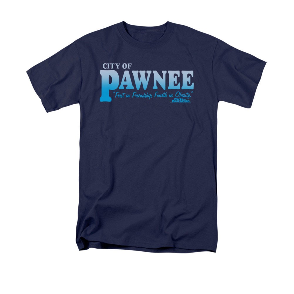 Parks & Recreation Men's Blue City Of Pawnee Tee Shirt