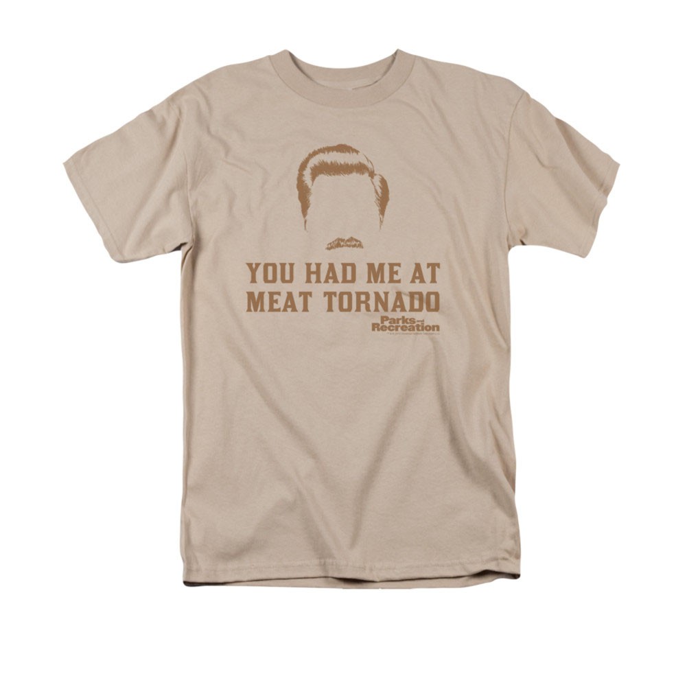 Parks & Recreation Men's Beige Meat Tornado Tee Shirt
