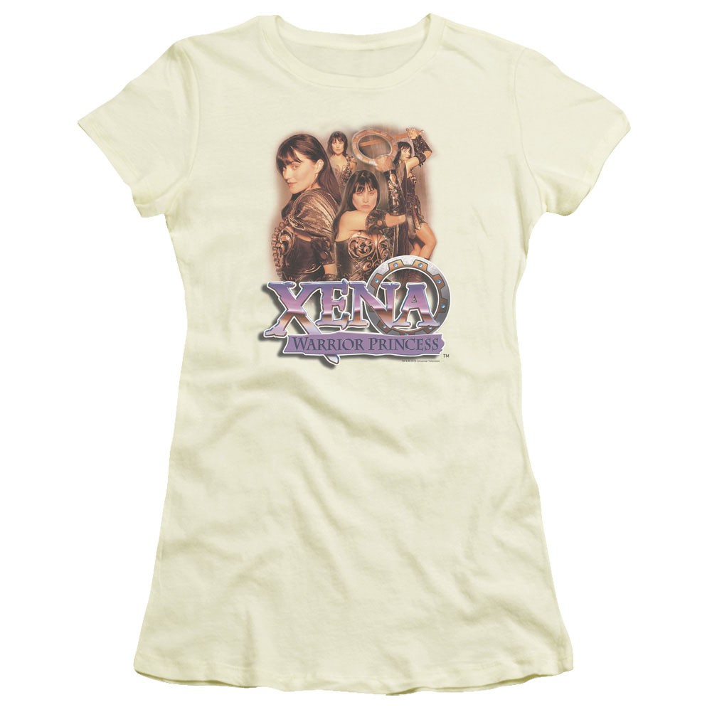 Xena Princess Collage Beige Juniors T-Shirt