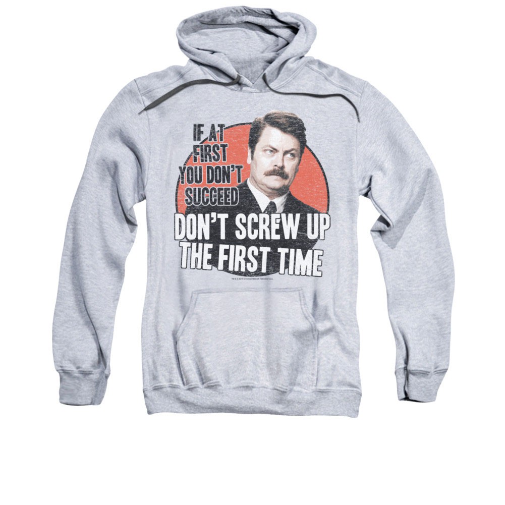 Parks And Recreation Men's Gray Don't Screw Up Pullover Hoodie