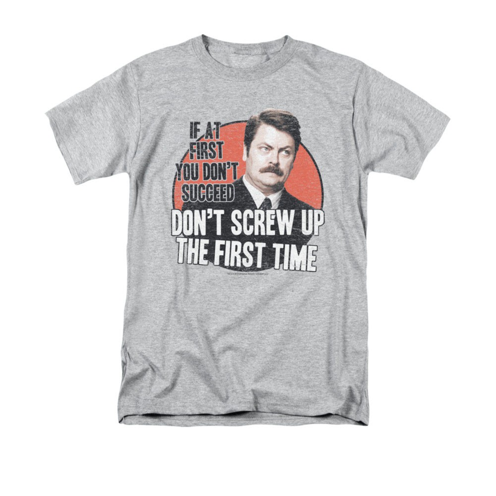 Parks And Recreation Don't Screw Up Gray Tee Shirt